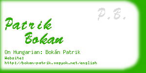 patrik bokan business card